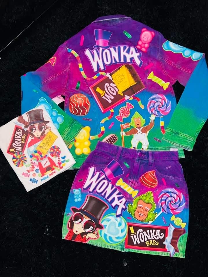 Candy 3pc Denim Set, Birthday Outfit, jacket, shirt & skirt