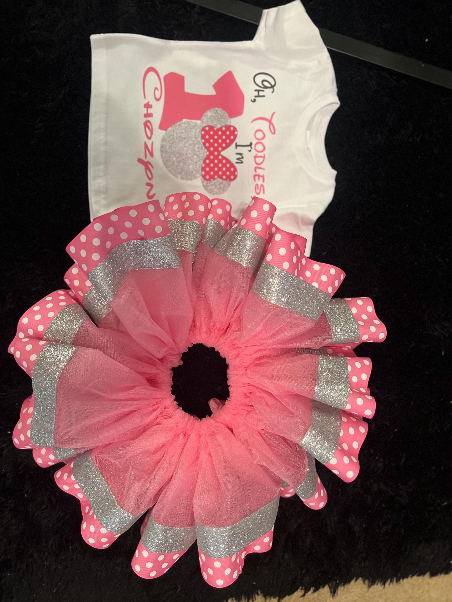 Minnie Mouse Tutu Set, Birthday Outfit, Birthday Dress, Ribbon Trim Tutu