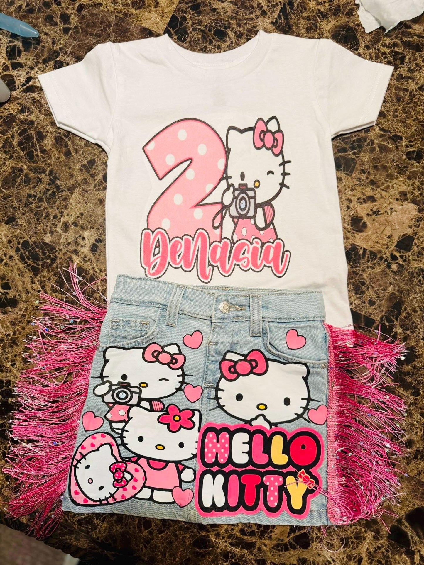 Hello Kitty Denim Skirt Set