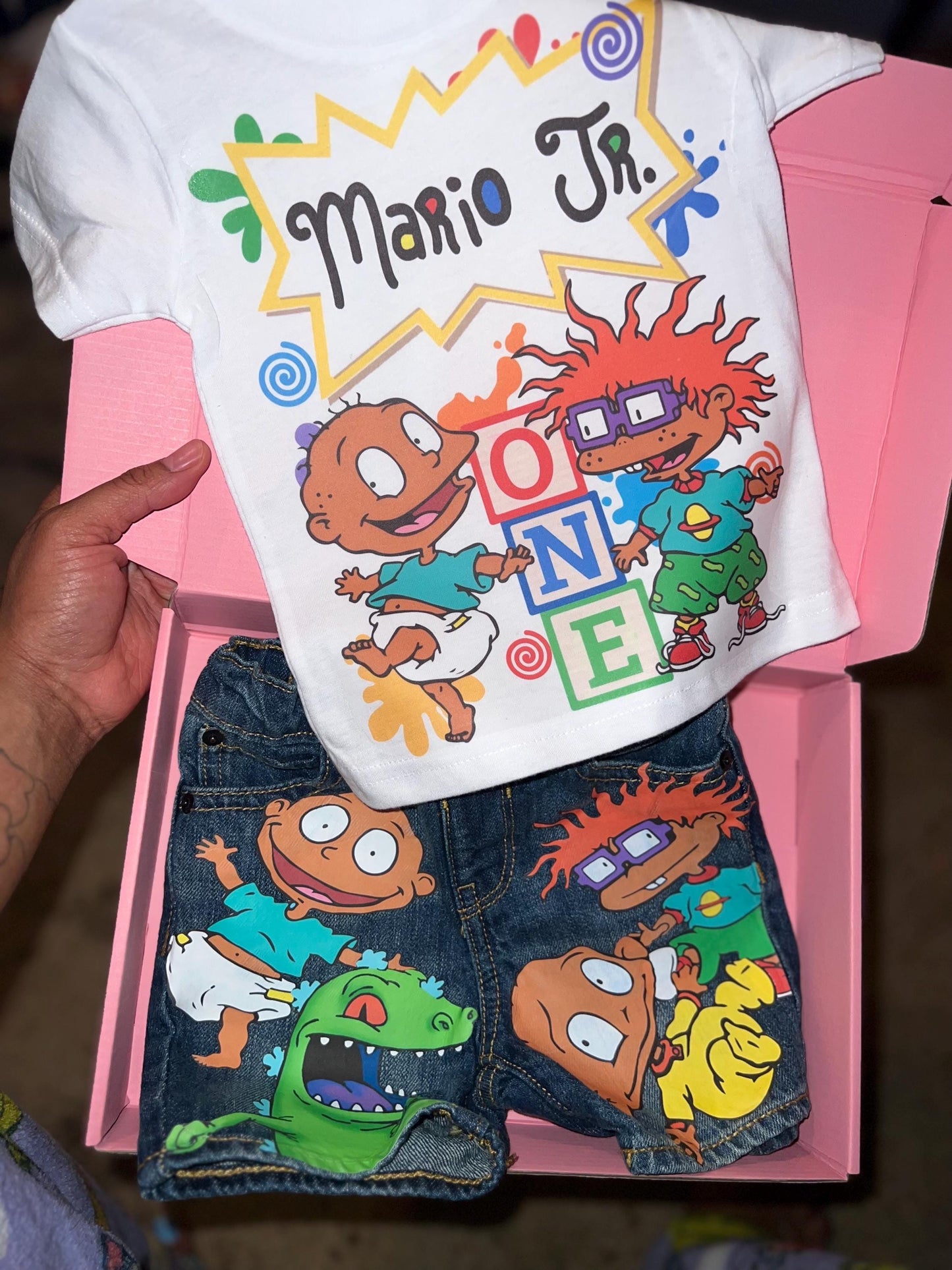 Birthday Shirt & Shorts or Jeans, Family Birthday Shirt, Birthday Party Set, AFRICAN AMERICAN Rug~Rats Birthday Outfit