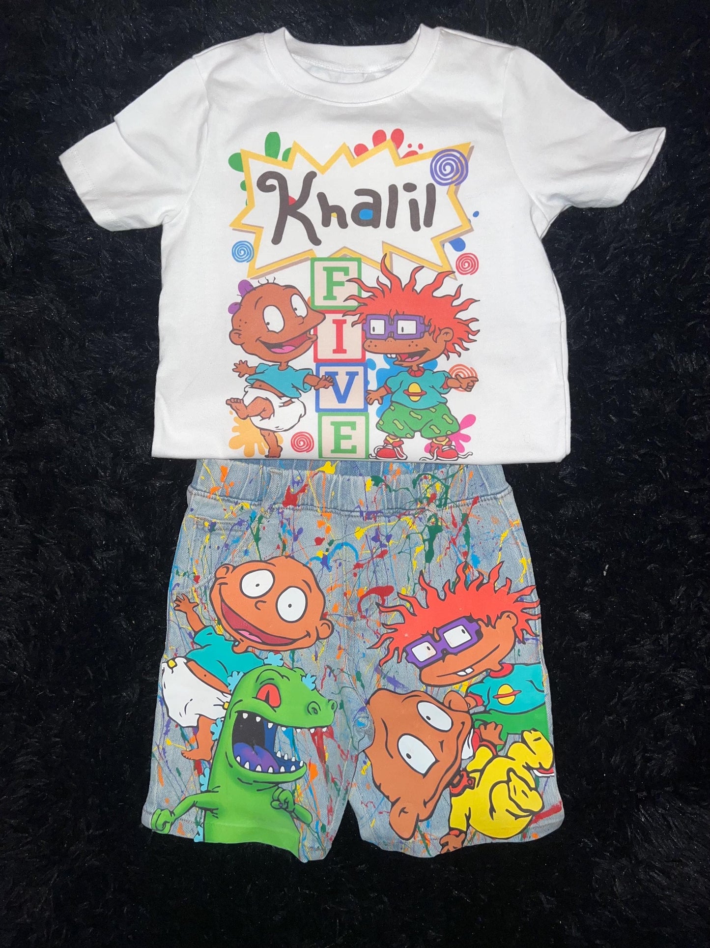 Birthday Shirt & Shorts or Jeans, Family Birthday Shirt, Birthday Party Set, AFRICAN AMERICAN Rug~Rats Birthday Outfit