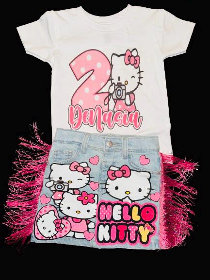 Hello Kitty Denim Skirt Set