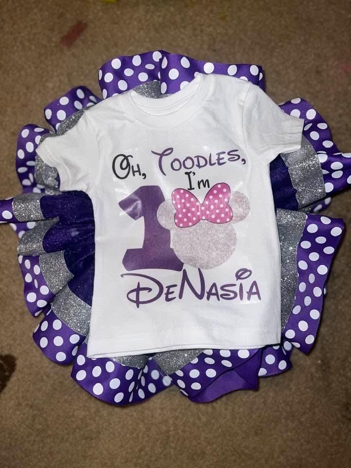 Minnie Mouse Tutu Set, Birthday Outfit, Birthday Dress, Ribbon Trim Tutu