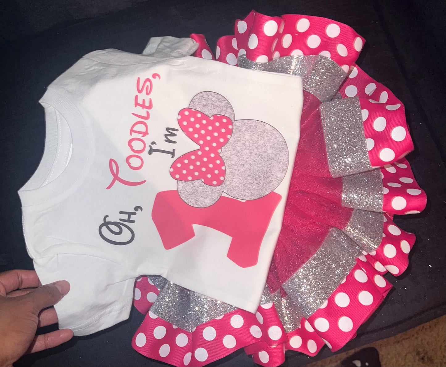 Minnie Mouse Tutu Set, Birthday Outfit, Birthday Dress, Ribbon Trim Tutu